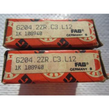 FAG 6204.2ZR.C3.L12 BEARING (2 PCS) – NOS