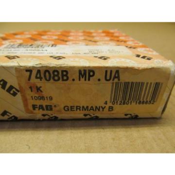 1 NIB FAG 7408B.MP.UA 7408BMPUA ANGULAR CONTACT BEARING 40 X 110 X 27 MM