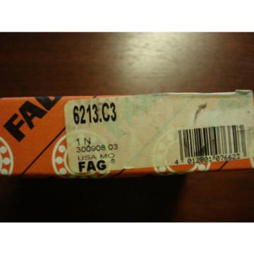 FAG Deep Groove Ball Bearing, 65mm x 120mm x 23mm, Open, USA, 6213.C3, 6890eHE2