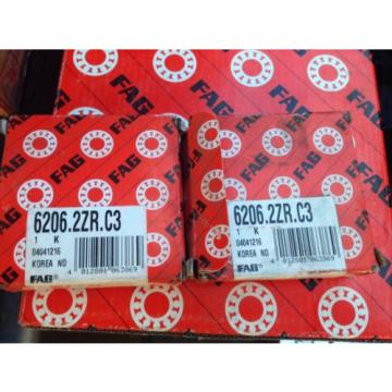 2 X FAG BEARING 6206.2ZR.C3    04041216