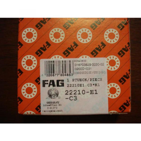 FAG Spherical Roller Bearing, 50mm x 90mm x 23mm, Germany, 22210.E1.C3 /5804eFE2 #5 image